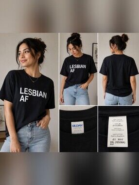 Gildan Black Crewneck Tee with White Label
